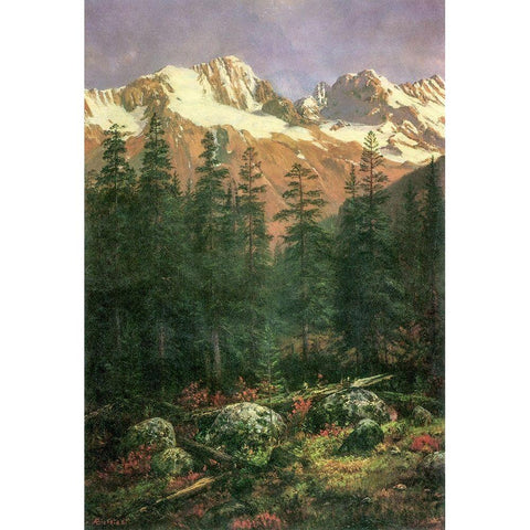 Canadian Rockies White Modern Wood Framed Art Print by Bierstadt, Albert