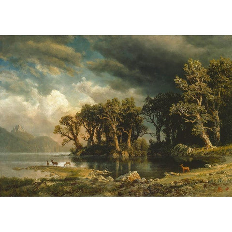 The coming storm Black Modern Wood Framed Art Print by Bierstadt, Albert