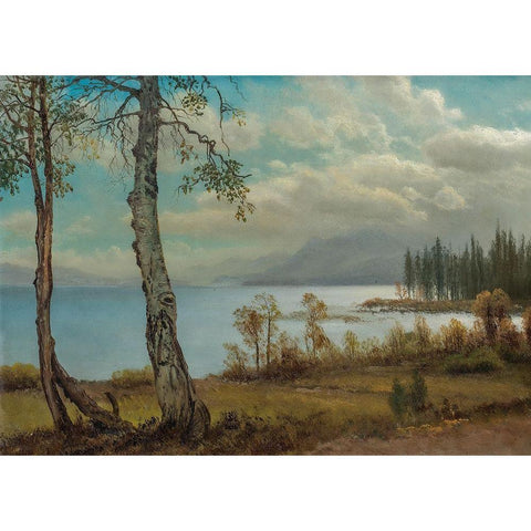 Lake Tahoe Black Modern Wood Framed Art Print with Double Matting by Bierstadt, Albert