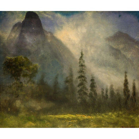 Yosemite Valley White Modern Wood Framed Art Print by Bierstadt, Albert