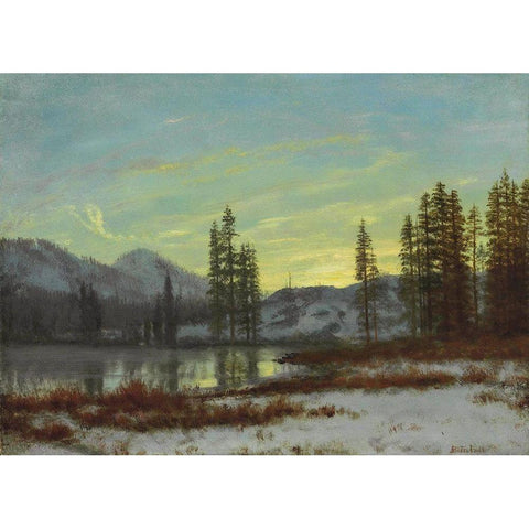 Snow in the Rockies Black Modern Wood Framed Art Print with Double Matting by Bierstadt, Albert