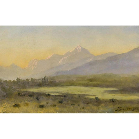 Owens Valley, California White Modern Wood Framed Art Print by Bierstadt, Albert