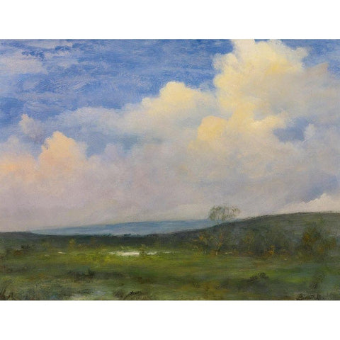 Clouds Over California Black Modern Wood Framed Art Print with Double Matting by Bierstadt, Albert