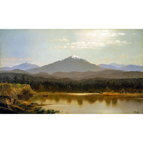 Laramie Peak White Modern Wood Framed Art Print by Bierstadt, Albert