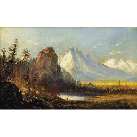 Cathedral Rock White Modern Wood Framed Art Print by Bierstadt, Albert