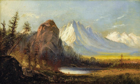 Cathedral Rock Black Ornate Wood Framed Art Print with Double Matting by Bierstadt, Albert