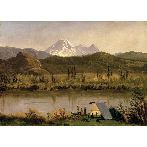 Mount Baker, Washington, from the Frazier River Gold Ornate Wood Framed Art Print with Double Matting by Bierstadt, Albert