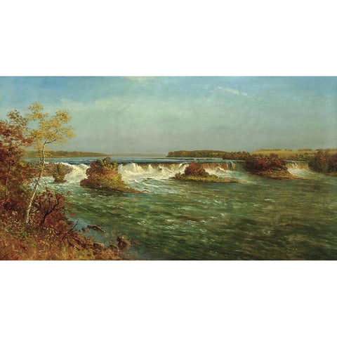 The Falls of Saint Anthony Black Modern Wood Framed Art Print with Double Matting by Bierstadt, Albert