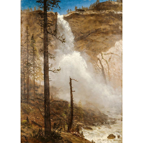 Falls of Yosemite Gold Ornate Wood Framed Art Print with Double Matting by Bierstadt, Albert