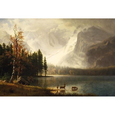 Estes Park, Colorado, Whytes Lake Gold Ornate Wood Framed Art Print with Double Matting by Bierstadt, Albert