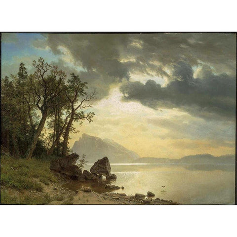 Lake Tahoe, California Gold Ornate Wood Framed Art Print with Double Matting by Bierstadt, Albert