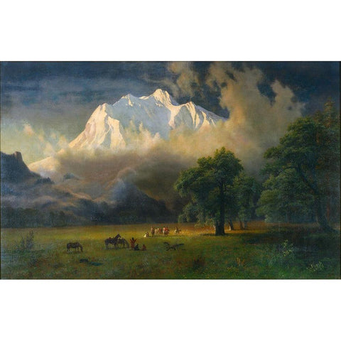 Mount Adams, Washington White Modern Wood Framed Art Print by Bierstadt, Albert