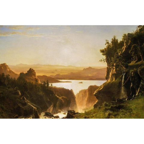 Island Lake, Wind River Range, Wyoming Black Modern Wood Framed Art Print with Double Matting by Bierstadt, Albert