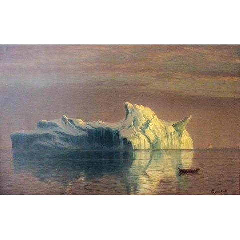 The Iceberg White Modern Wood Framed Art Print by Bierstadt, Albert