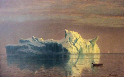 The Iceberg White Modern Wood Framed Art Print with Double Matting by Bierstadt, Albert