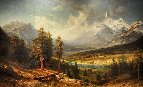 Estes Park Black Ornate Wood Framed Art Print with Double Matting by Bierstadt, Albert