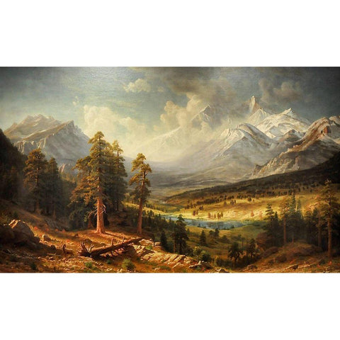 Estes Park White Modern Wood Framed Art Print by Bierstadt, Albert