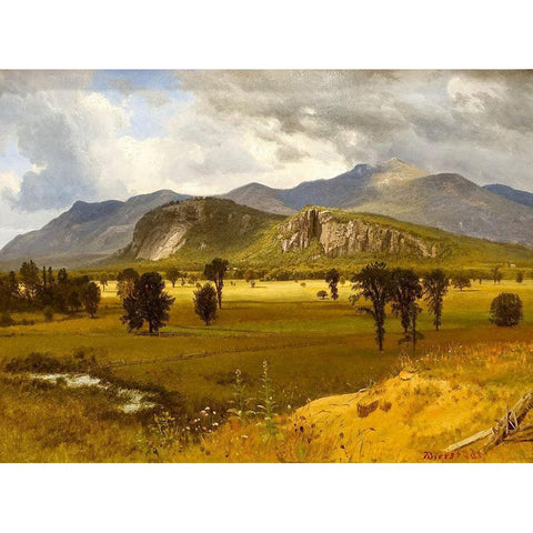 Moat Mountain, Intervale, New Hampshire Gold Ornate Wood Framed Art Print with Double Matting by Bierstadt, Albert