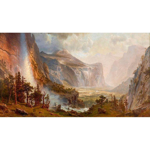 The Domes of the Yosemite Black Modern Wood Framed Art Print with Double Matting by Bierstadt, Albert