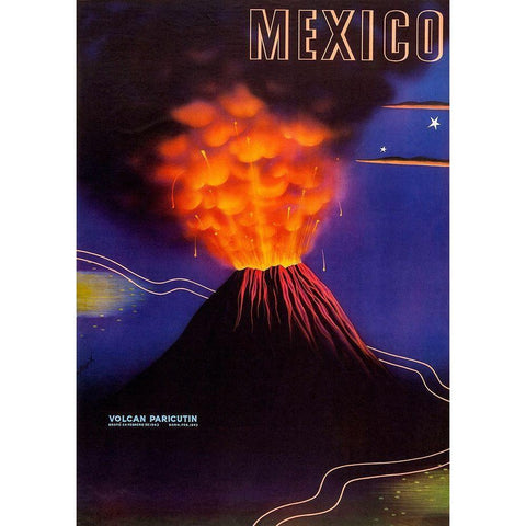 Mexico Volcan Paricutin White Modern Wood Framed Art Print by Espert Arcos, Jose