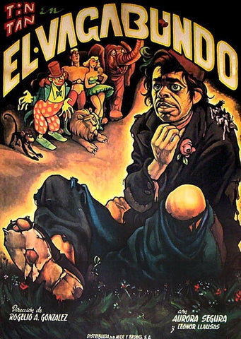 Mexican Movie Poster El Vagabundo White Modern Wood Framed Art Print with Double Matting by Garcia Cabral, Ernesto