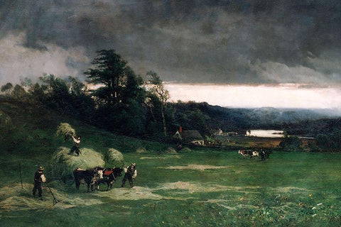 Approaching Storm White Modern Wood Framed Art Print with Double Matting by Keith, William