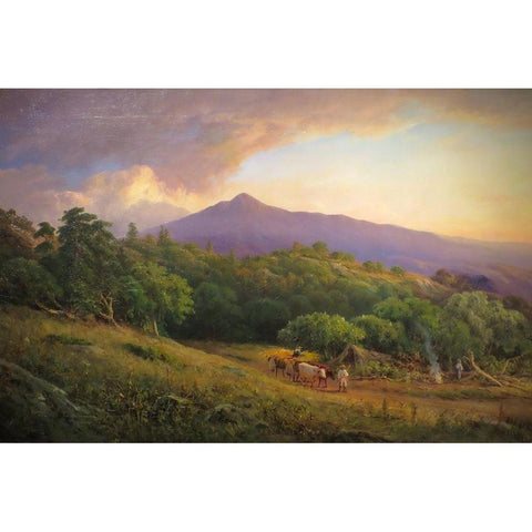 A Broadside of Mount Tamalpais Black Modern Wood Framed Art Print by Keith, William