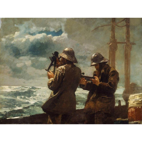 Eight Bells Black Modern Wood Framed Art Print with Double Matting by Homer, Winslow