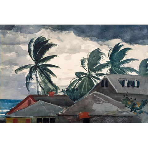 Hurricane, Bahamas Black Modern Wood Framed Art Print with Double Matting by Homer, Winslow