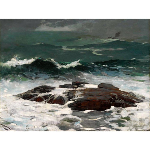 Summer Squall Black Modern Wood Framed Art Print with Double Matting by Homer, Winslow