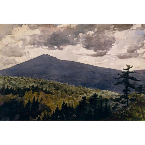 Burnt Mountain Black Modern Wood Framed Art Print with Double Matting by Homer, Winslow