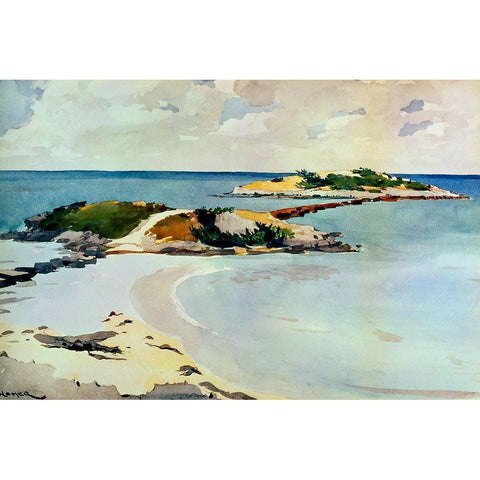 Gallows Island White Modern Wood Framed Art Print by Homer, Winslow