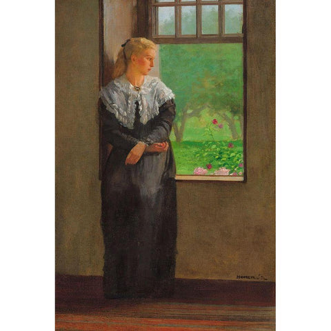 Reverie Black Modern Wood Framed Art Print by Homer, Winslow