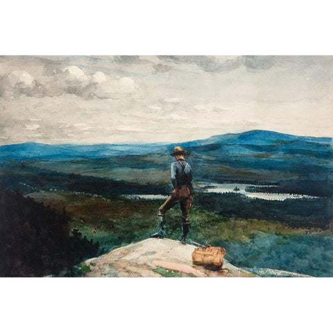 The Ranger, Adirondacks White Modern Wood Framed Art Print by Homer, Winslow