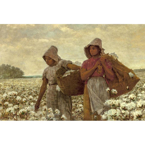 The Cotton Pickers White Modern Wood Framed Art Print by Homer, Winslow