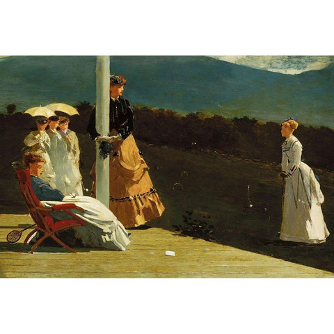 Croquet Match White Modern Wood Framed Art Print by Homer, Winslow