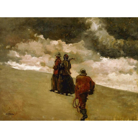 To the Rescue White Modern Wood Framed Art Print by Homer, Winslow