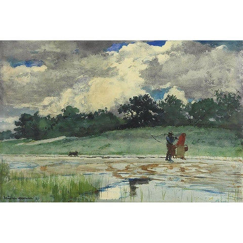 After the Rain, Prouts Neck White Modern Wood Framed Art Print by Homer, Winslow