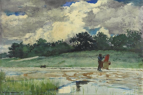 After the Rain, Prouts Neck White Modern Wood Framed Art Print with Double Matting by Homer, Winslow