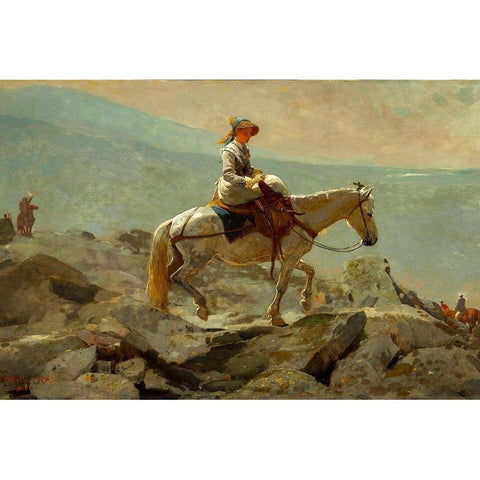 The Bridle Path, White Mountains Gold Ornate Wood Framed Art Print with Double Matting by Homer, Winslow