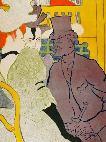 The Englishman at the Moulin Rouge Black Ornate Wood Framed Art Print with Double Matting by Toulouse-Lautrec, Henri de