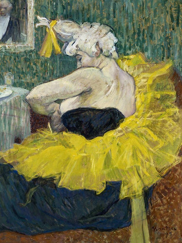 The Clown Cha-U-Kao Black Ornate Wood Framed Art Print with Double Matting by Toulouse-Lautrec, Henri de