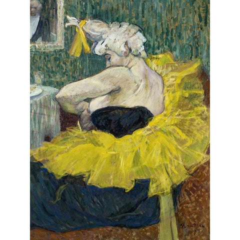 The Clown Cha-U-Kao Black Modern Wood Framed Art Print by Toulouse-Lautrec, Henri de