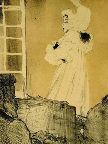 Miss May Belfort Black Ornate Wood Framed Art Print with Double Matting by Toulouse-Lautrec, Henri de