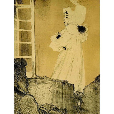 Miss May Belfort Black Modern Wood Framed Art Print by Toulouse-Lautrec, Henri de