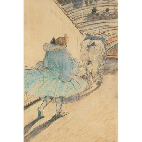 At the Circus Entering the Ring Gold Ornate Wood Framed Art Print with Double Matting by Toulouse-Lautrec, Henri de