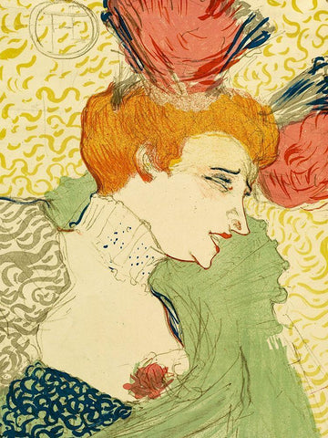 Bust of Mlle. Marcelle Lender Black Ornate Wood Framed Art Print with Double Matting by Toulouse-Lautrec, Henri de