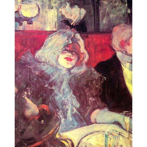 In a private room at the Rat mort Gold Ornate Wood Framed Art Print with Double Matting by Toulouse-Lautrec, Henri de