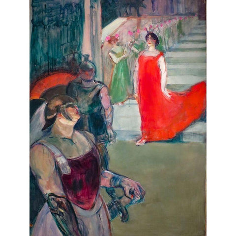 The Opera Messelina at Bordeaux Black Modern Wood Framed Art Print with Double Matting by Toulouse-Lautrec, Henri de