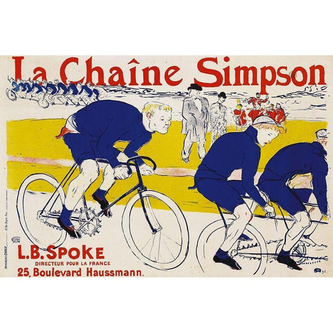 La Chaine Simpson Black Modern Wood Framed Art Print with Double Matting by Toulouse-Lautrec, Henri de